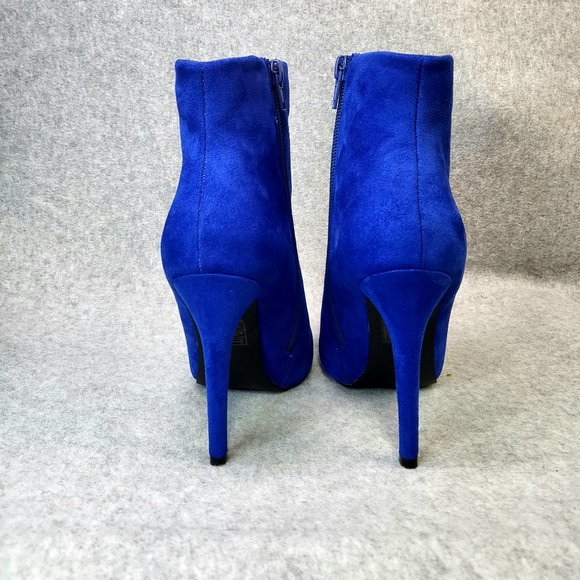 So Me Tatey Blue Ankle Boot With 4.5 Heel Size 7 - Picture 7 of 9